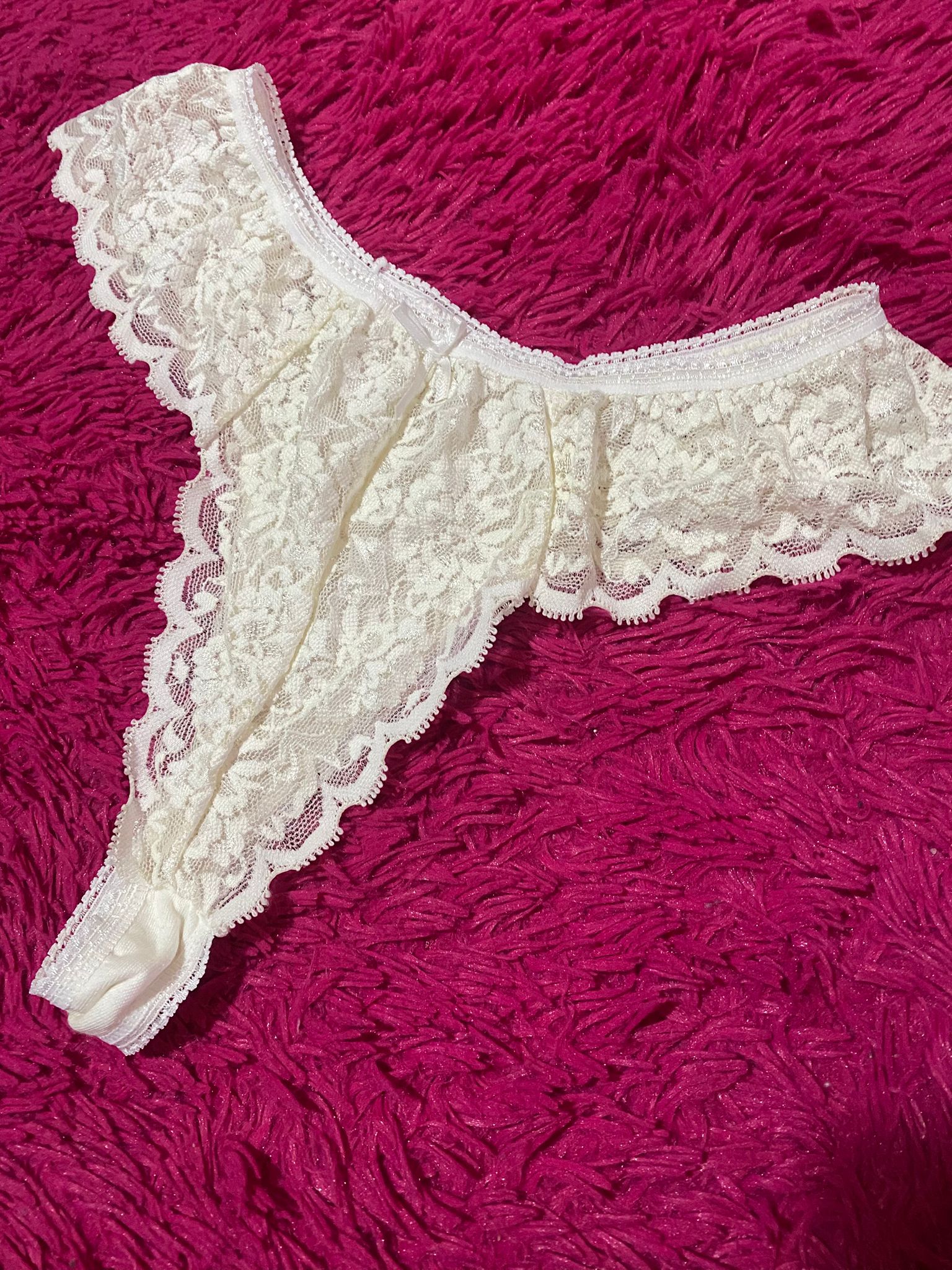 Tanga bianco in pizzo - immagine 3